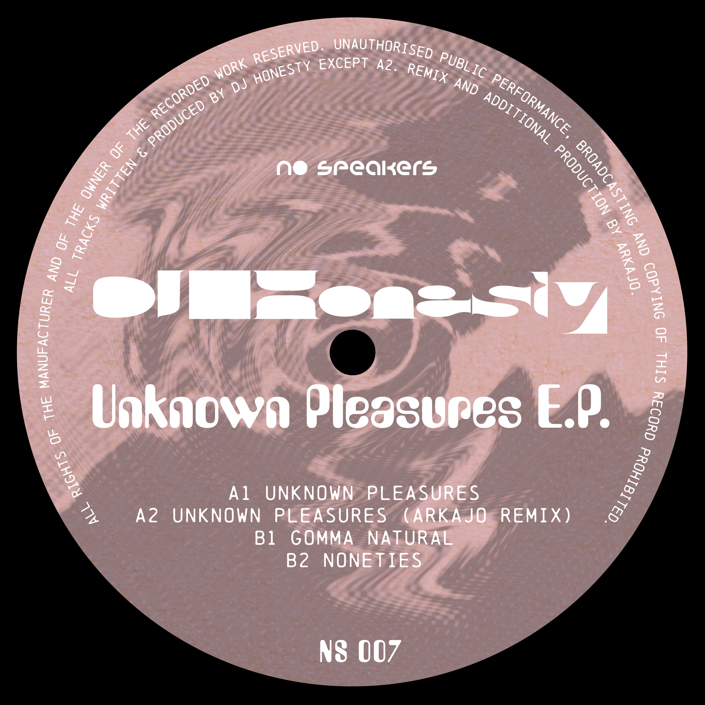 DJ Honesty Unknown Pleasures EP label B artwork